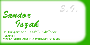 sandor iszak business card